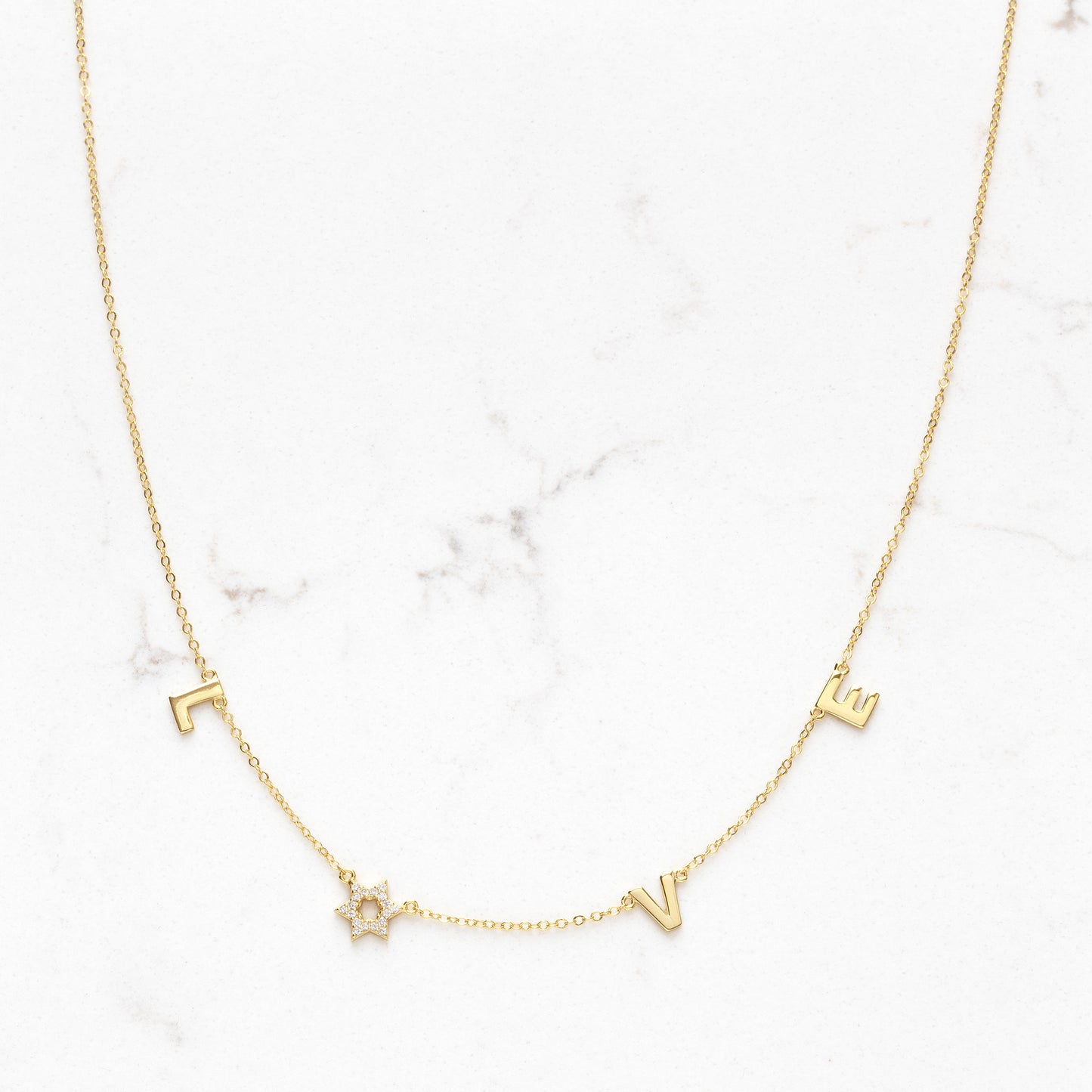 Star of David Love Necklace