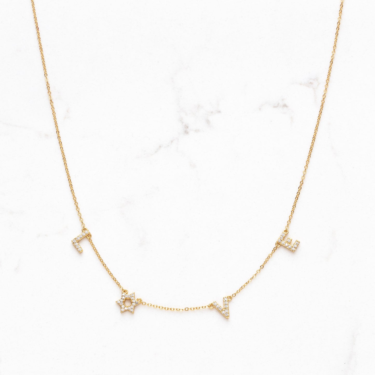 CZ Sterling Silver Star of David Love Necklace