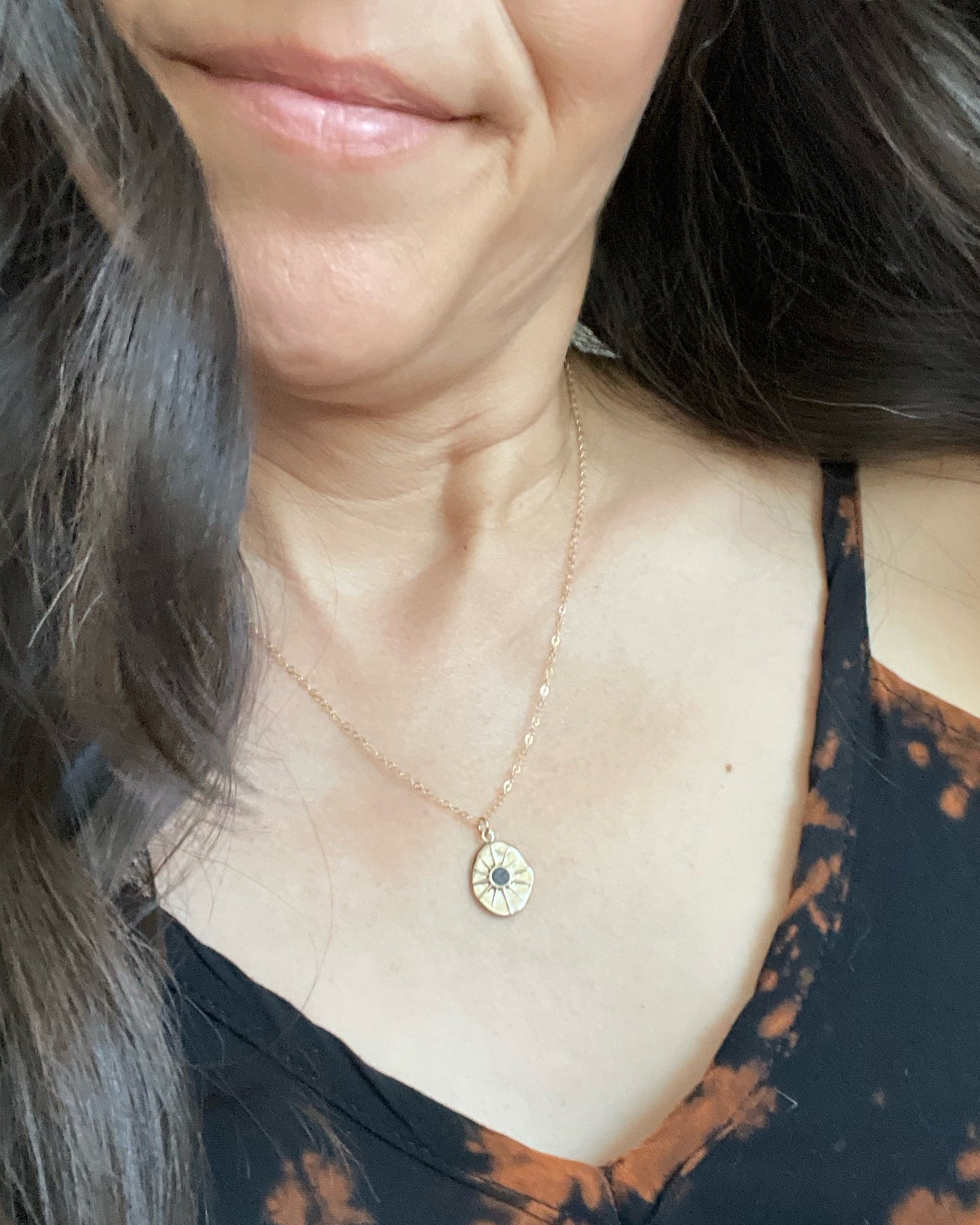 Semi Precious Medallion Necklace