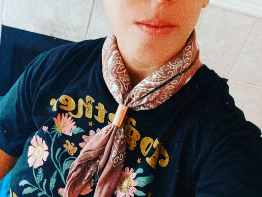 Distressed Bandana with Copper Slider