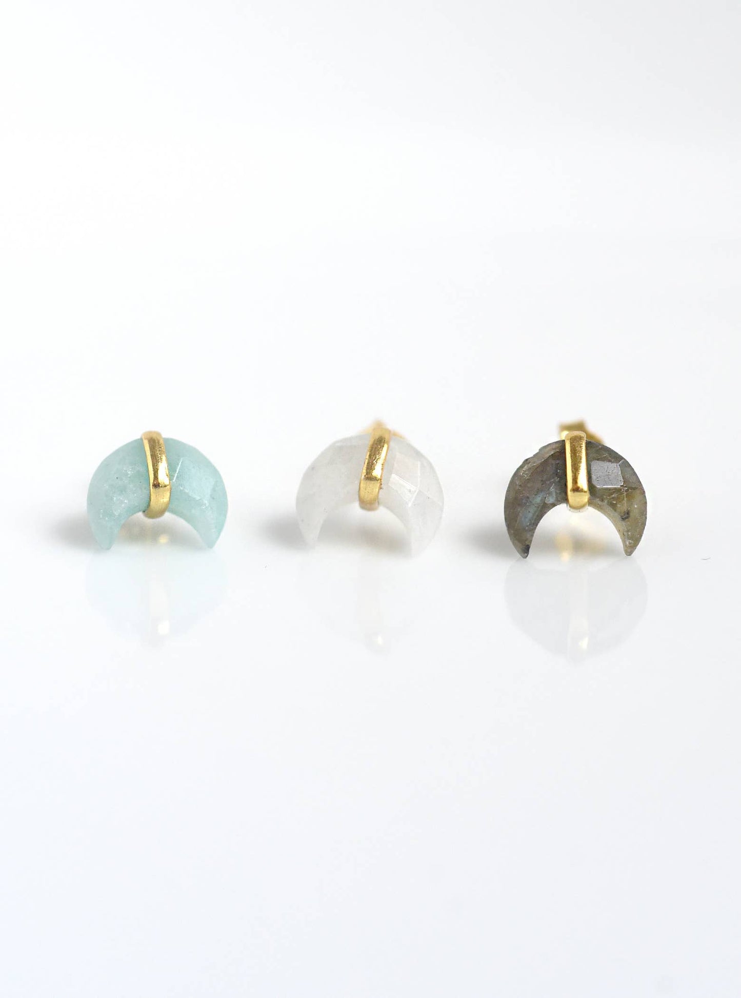 Crescent Shaped Stone Studs