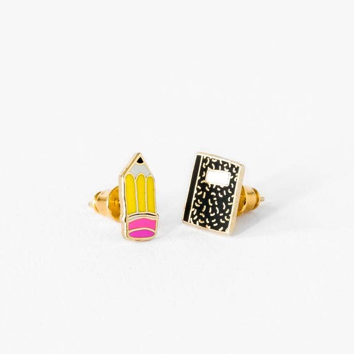 Pencil & Composition Book Teacher Studs