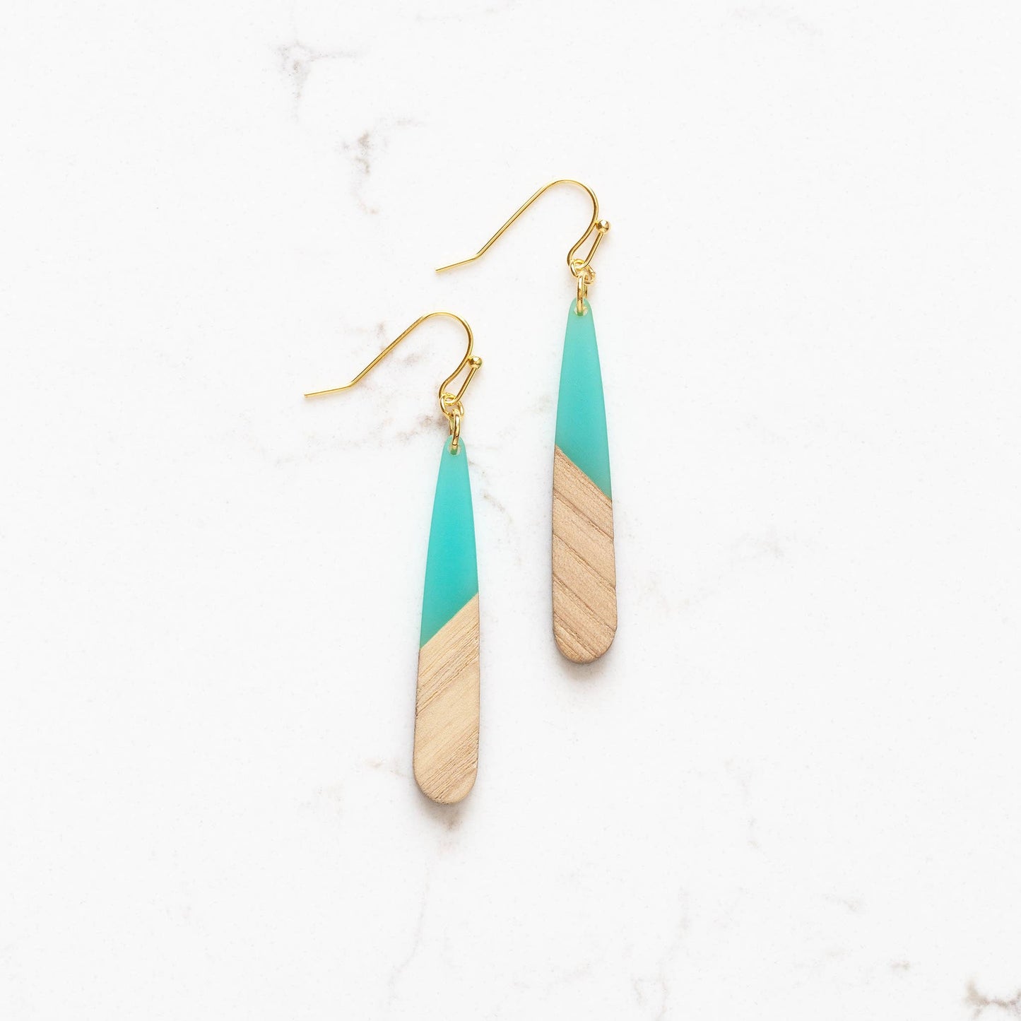 Mini Wood and Acetate Dangle Earrings