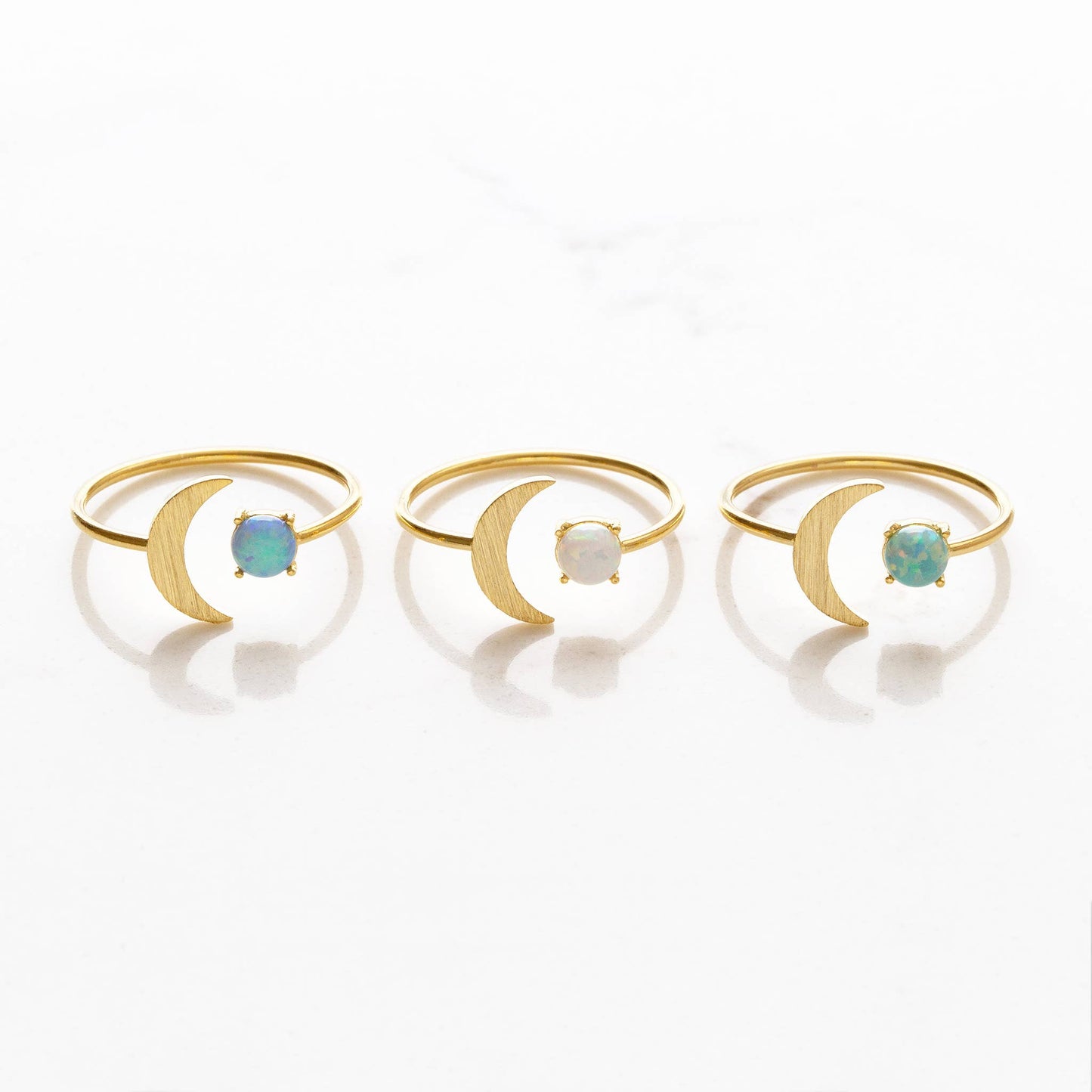 Opal Moon Ring