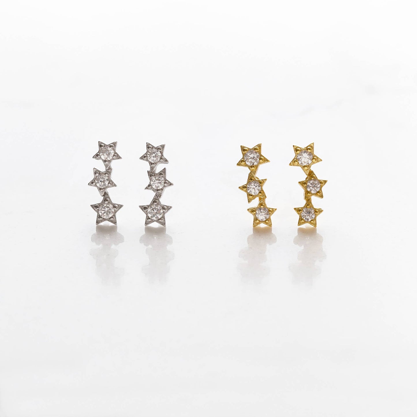 Sterling CZ Star Studs