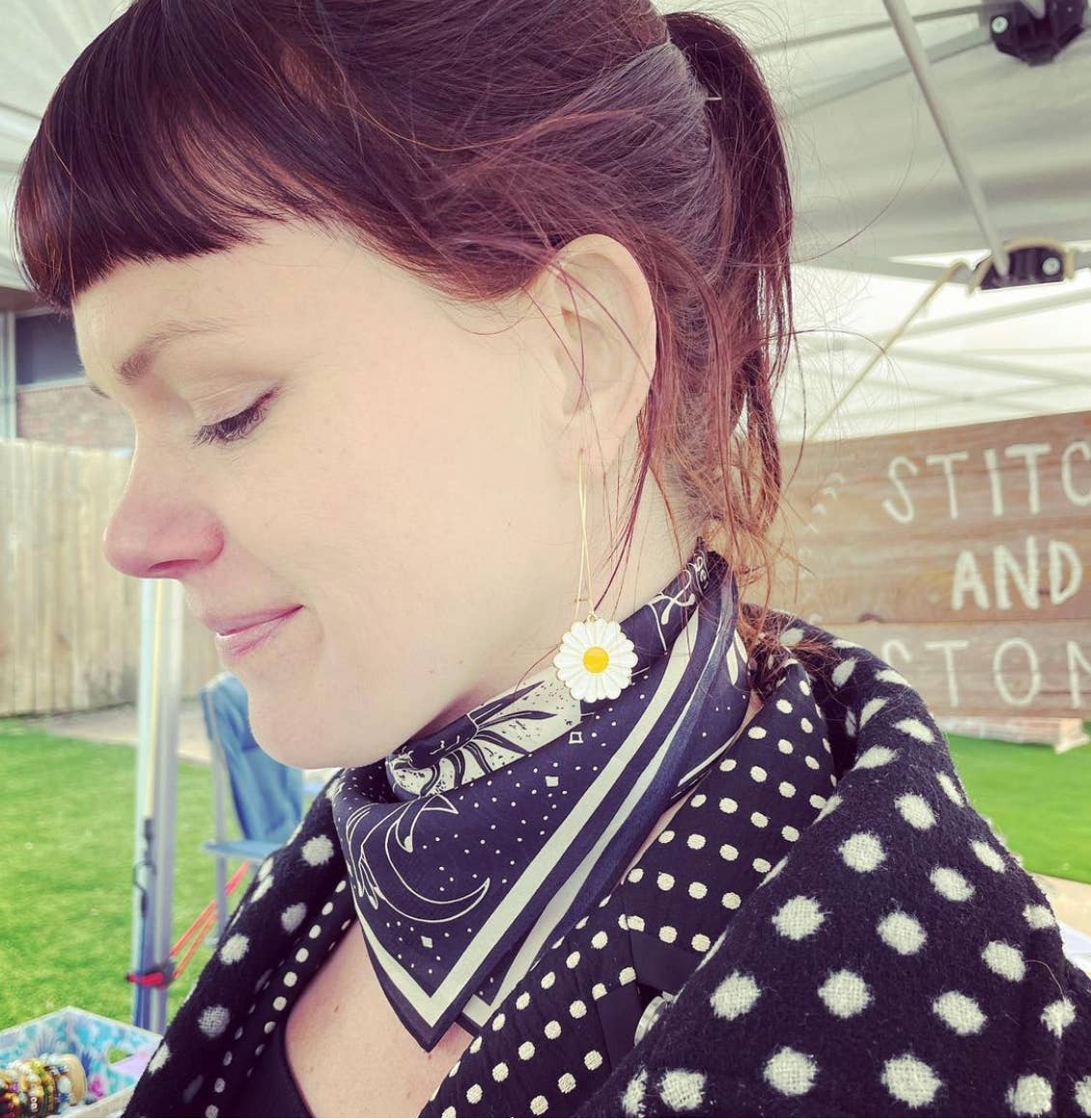 Flower Power Long Daisy Dangle Earrings