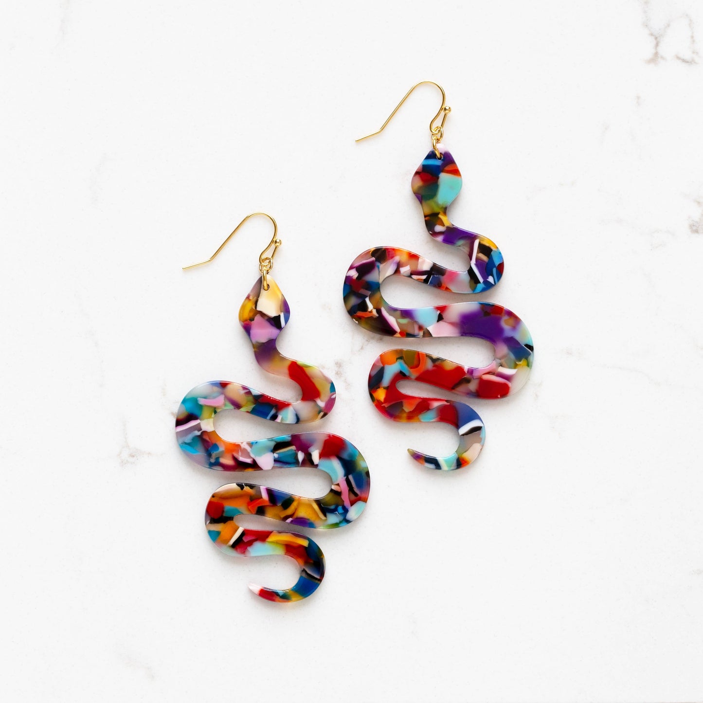 Jumbo Acrylic Snake Statement Earrings