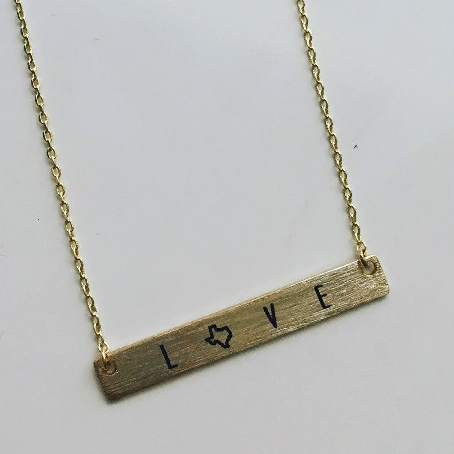 Texas Love Bar Necklace SALE