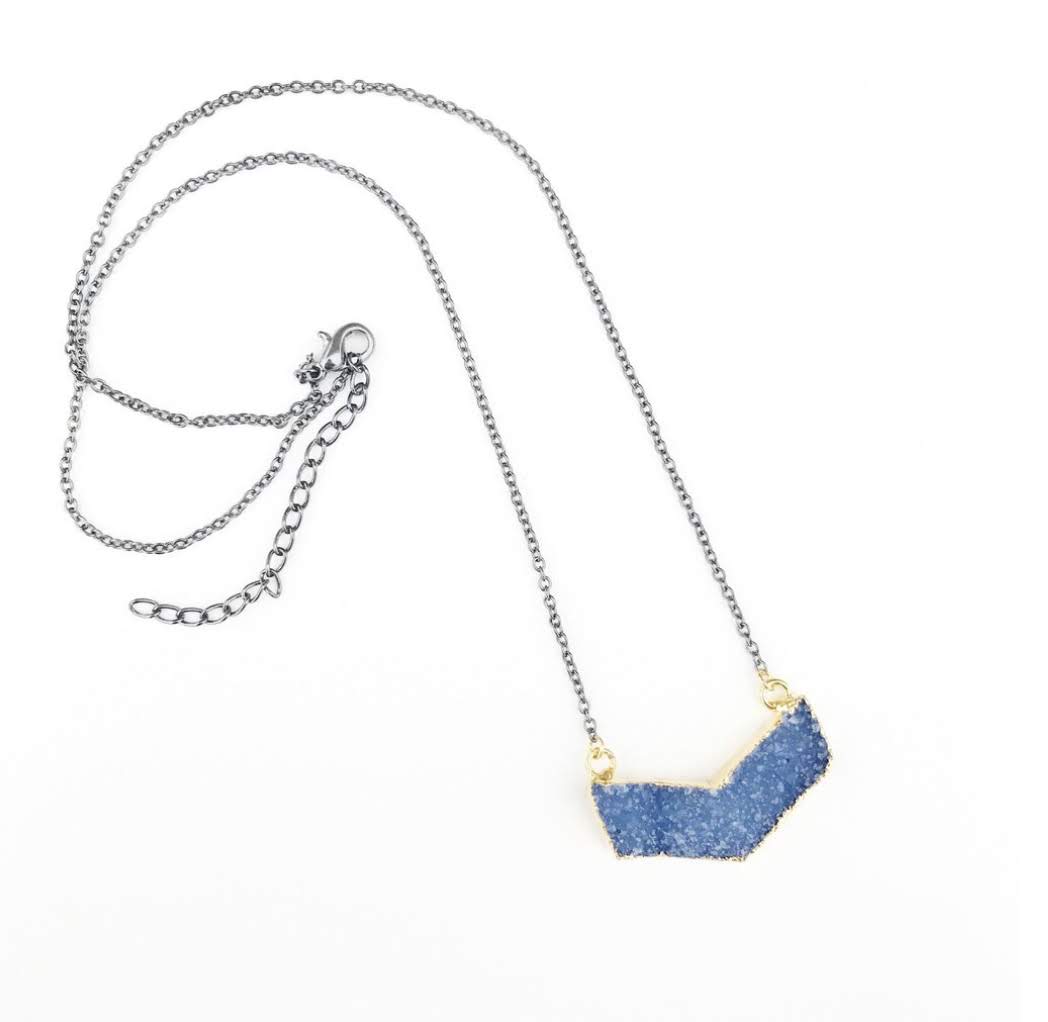 Druzy Chevron Necklace