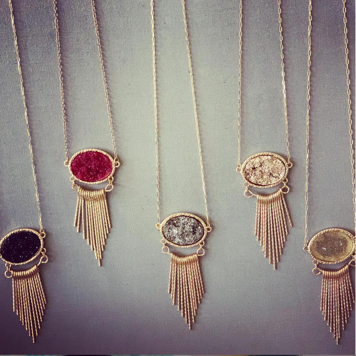 Druzy Fringe Necklace SALE