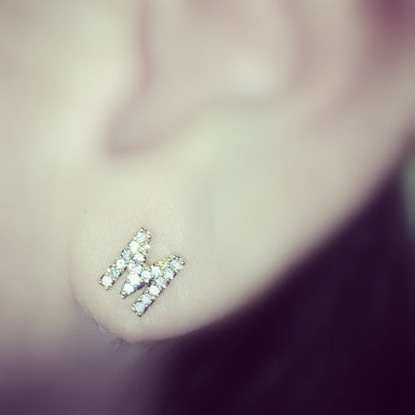 Bling Initial Studs