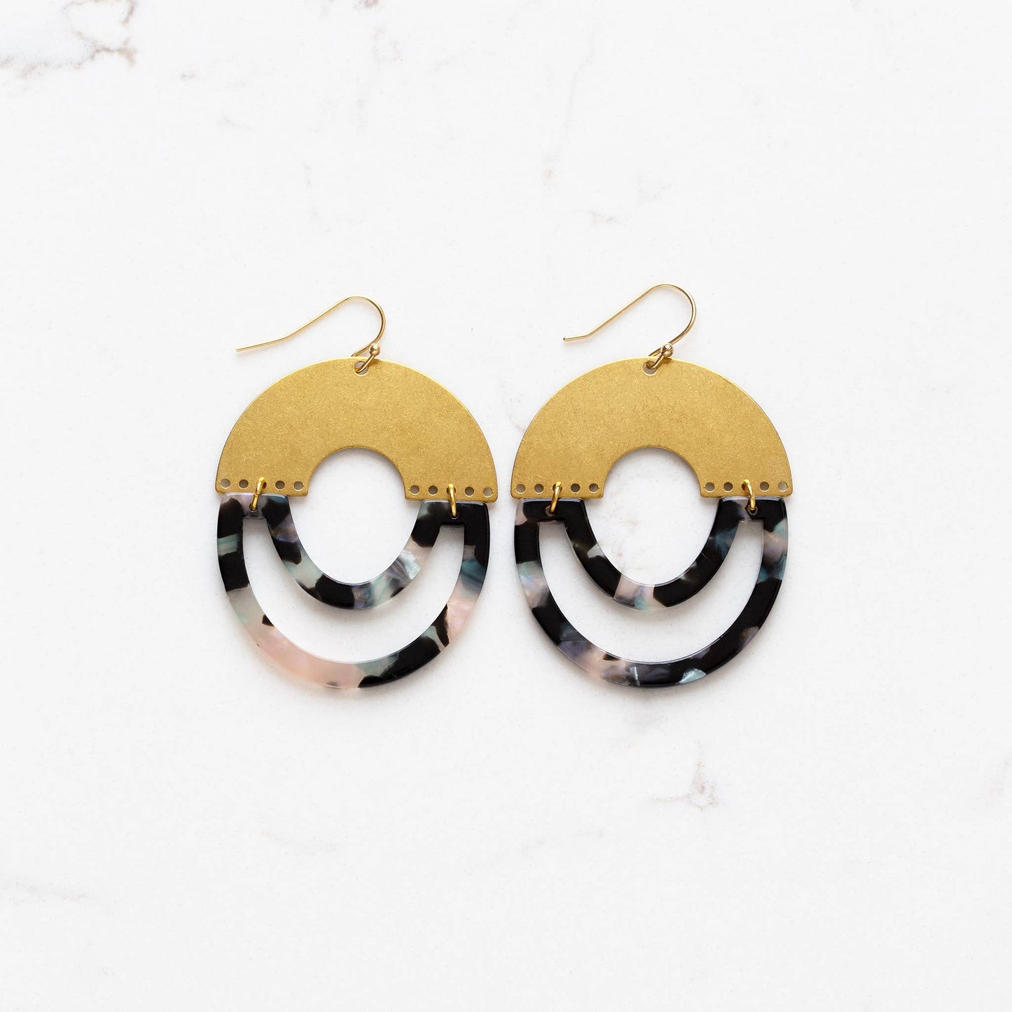 Acetate and Brass Arch Earrings