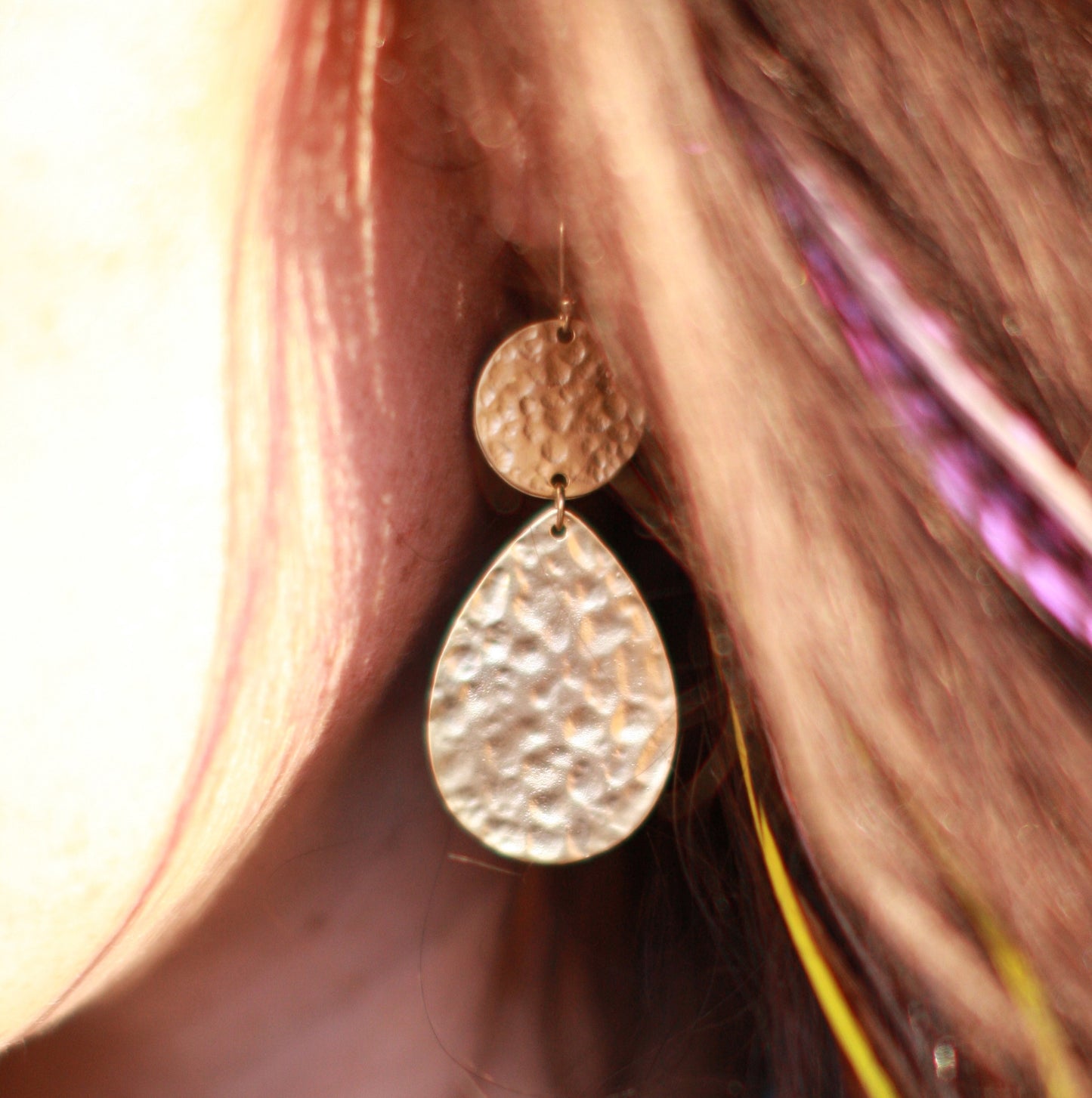 Double Drop Hammered Earrings SALE