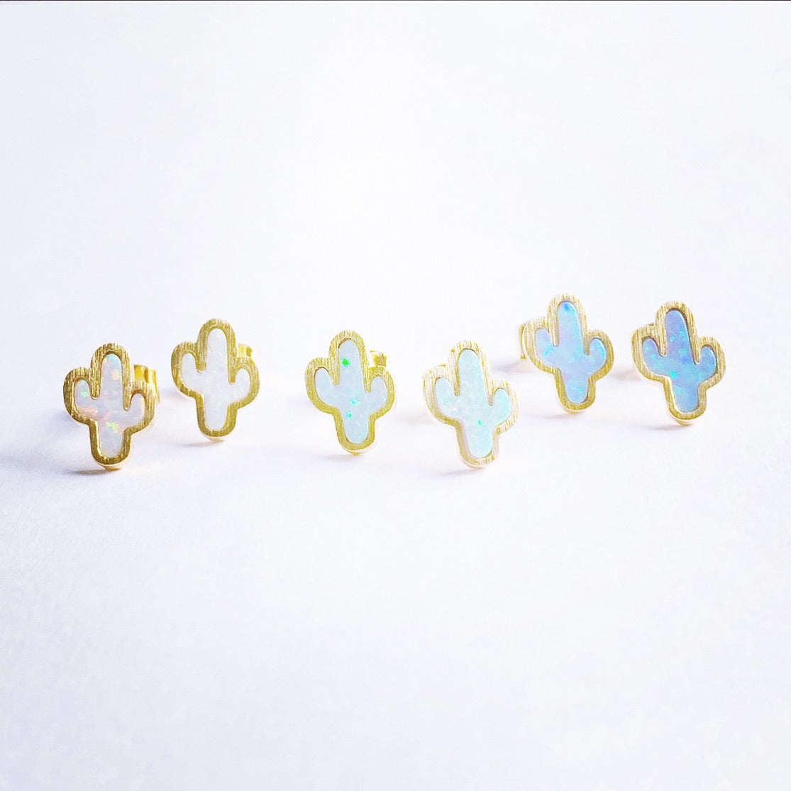 Opal Cactus Studs