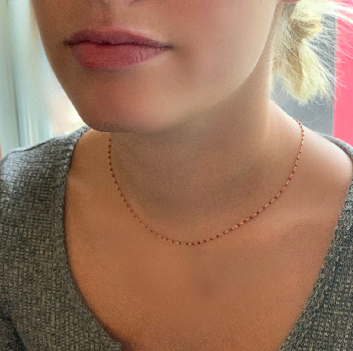 Beaded Enamel Necklace