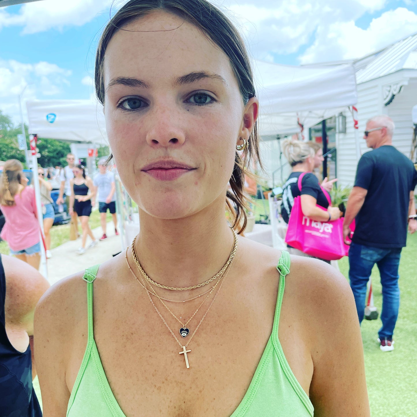 Black Evil Eye Heart Necklace