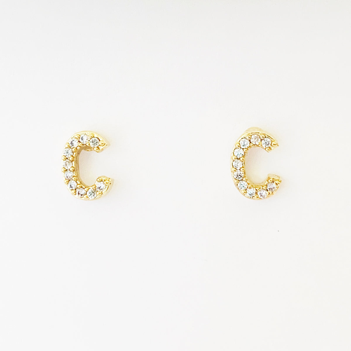 Bling Initial Studs