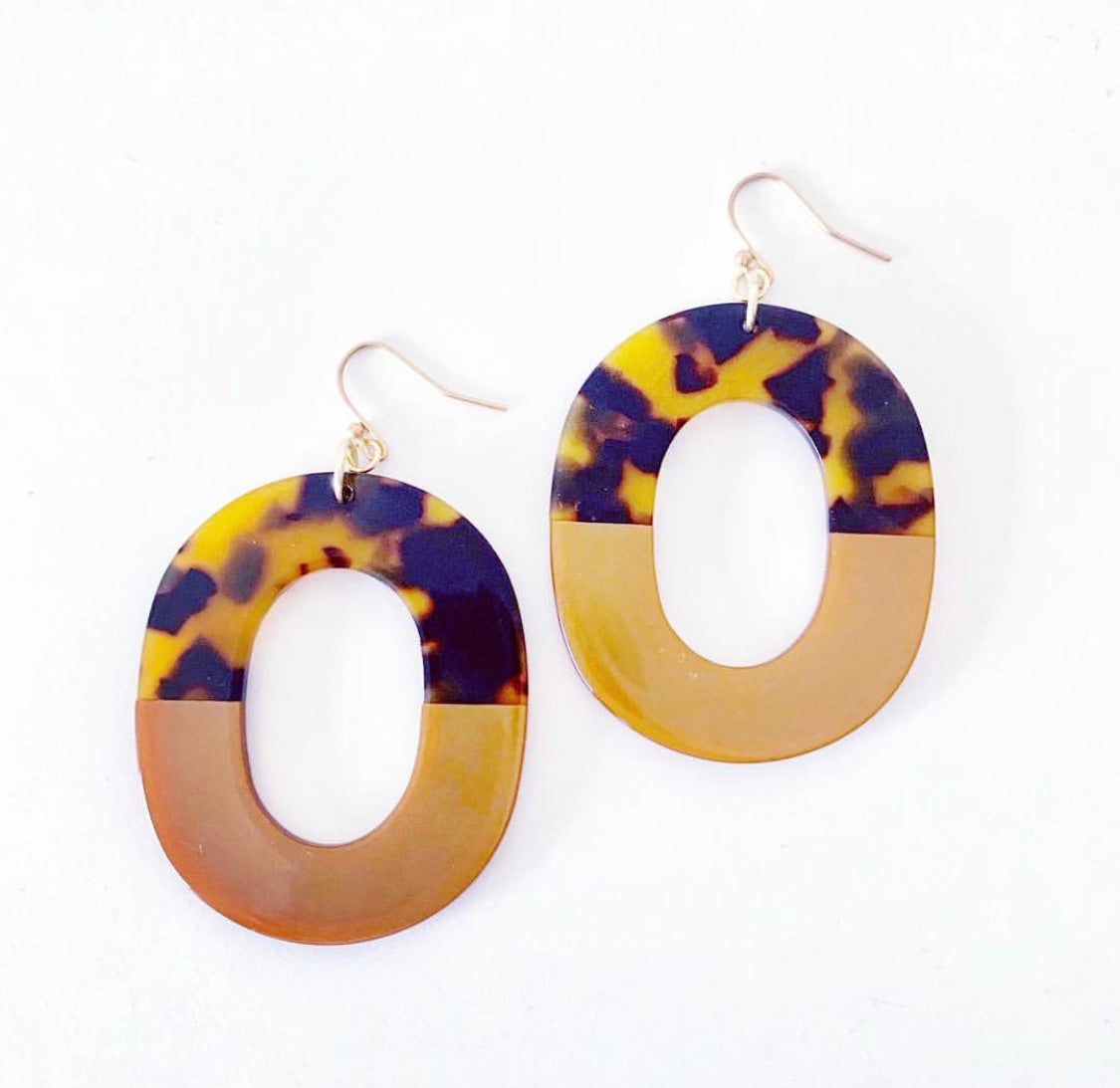 Oval Tortoise Shell Hoops