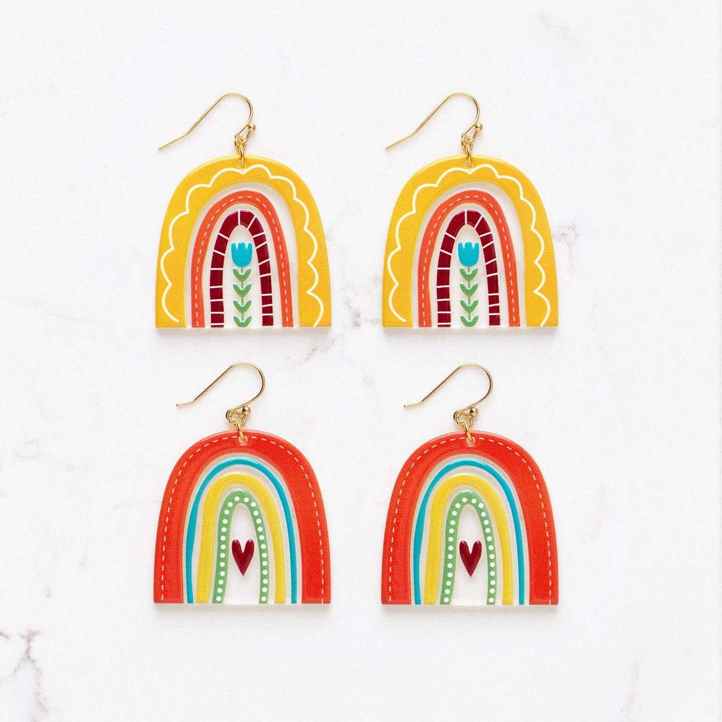 Whimsical Rainbow Earrings